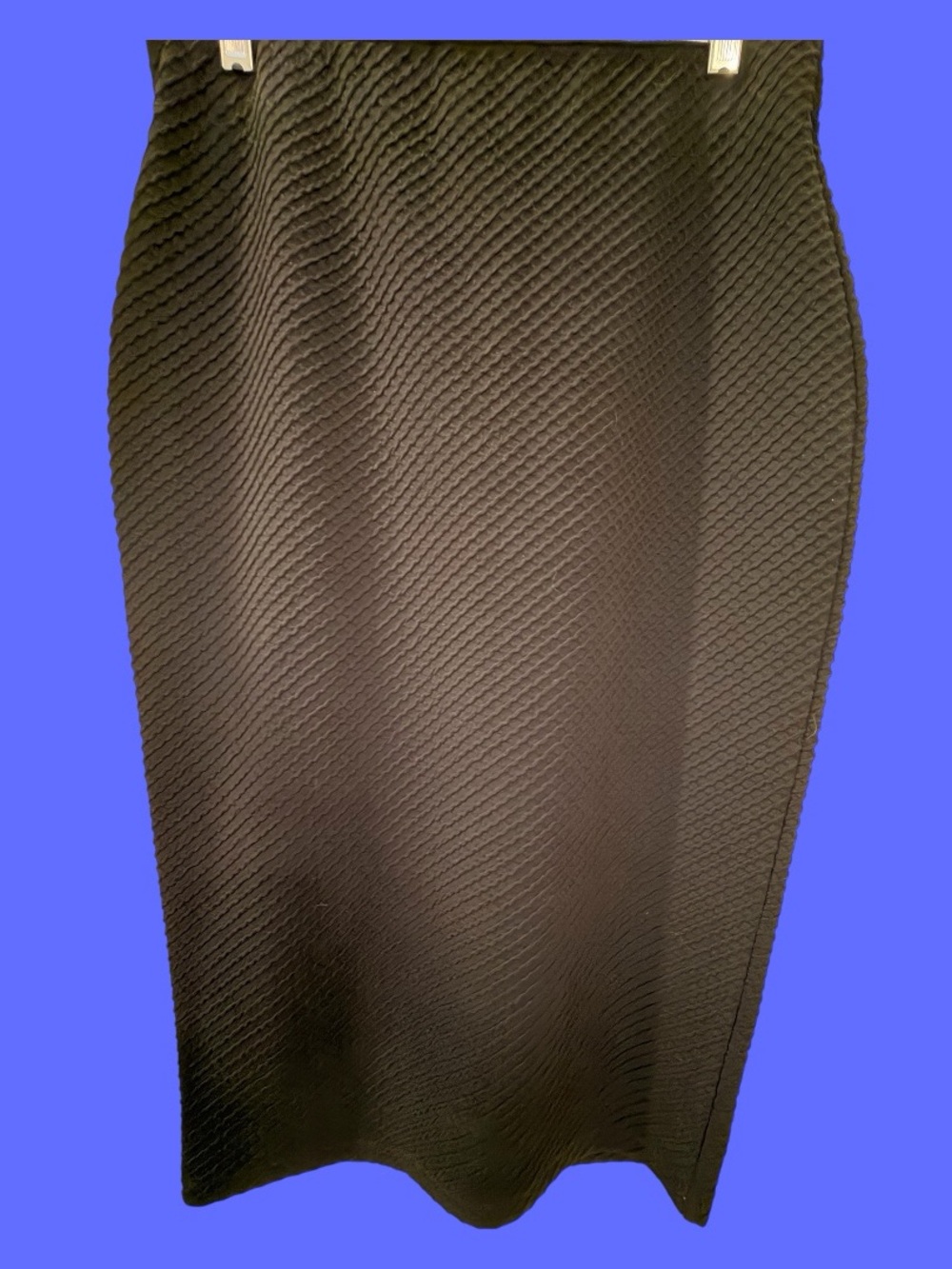 Apt. 9 Black Textured Pull On Pencil Skirt Wide Elastic Waistband Smooth Fit SzM